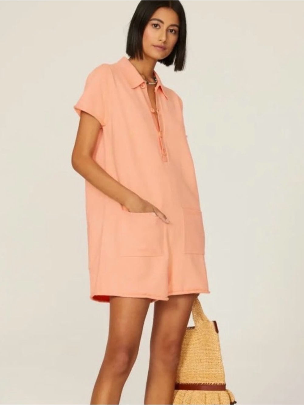 Show Me Your MuMu Gio Peach Polo Sweater Romper